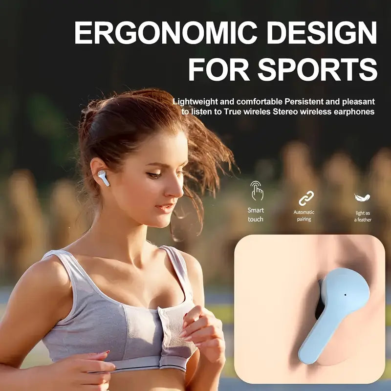Auriculares inalámbricos con estuche transparente e indicador LED