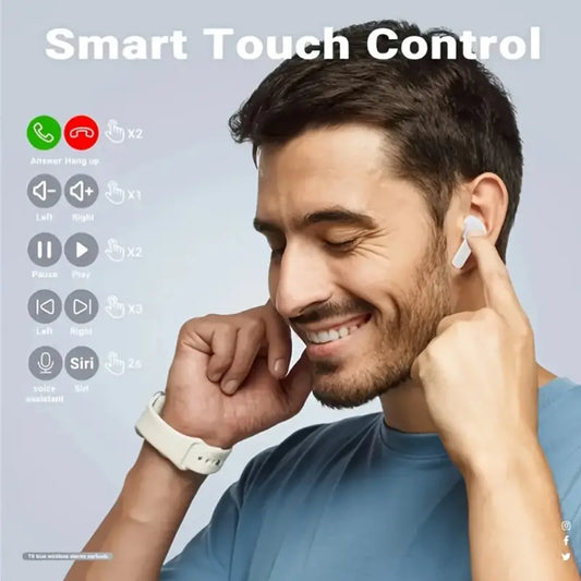 Auriculares inalámbricos con estuche transparente e indicador LED